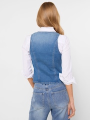 Joe Browns Blue Lola Embroidered Denim Waistcoat - Image 4 of 6