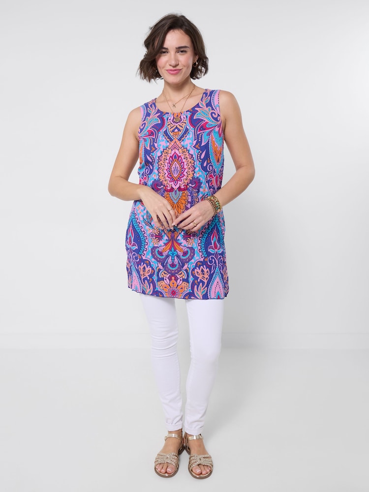 Joe Browns Blue Statement Reversible Tunic Top - Image 1 of 6