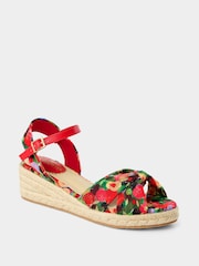 Joe Browns Red Dappled Meadow Print Sandals - Image 2 of 4