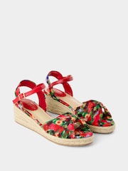 Joe Browns Red Dappled Meadow Print Sandals - Image 3 of 4