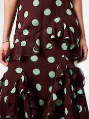 Joe Browns Brown Margot Polka Halter Neck Dress - Image 3 of 6