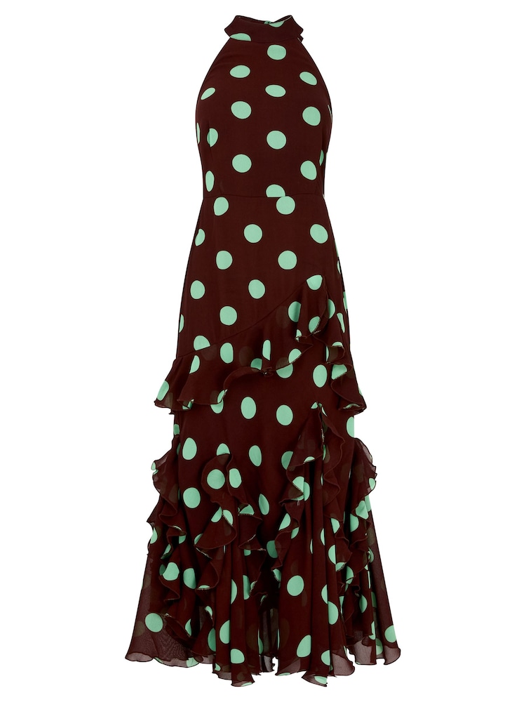 Joe Browns Brown Margot Polka Halter Neck Dress - Image 6 of 6