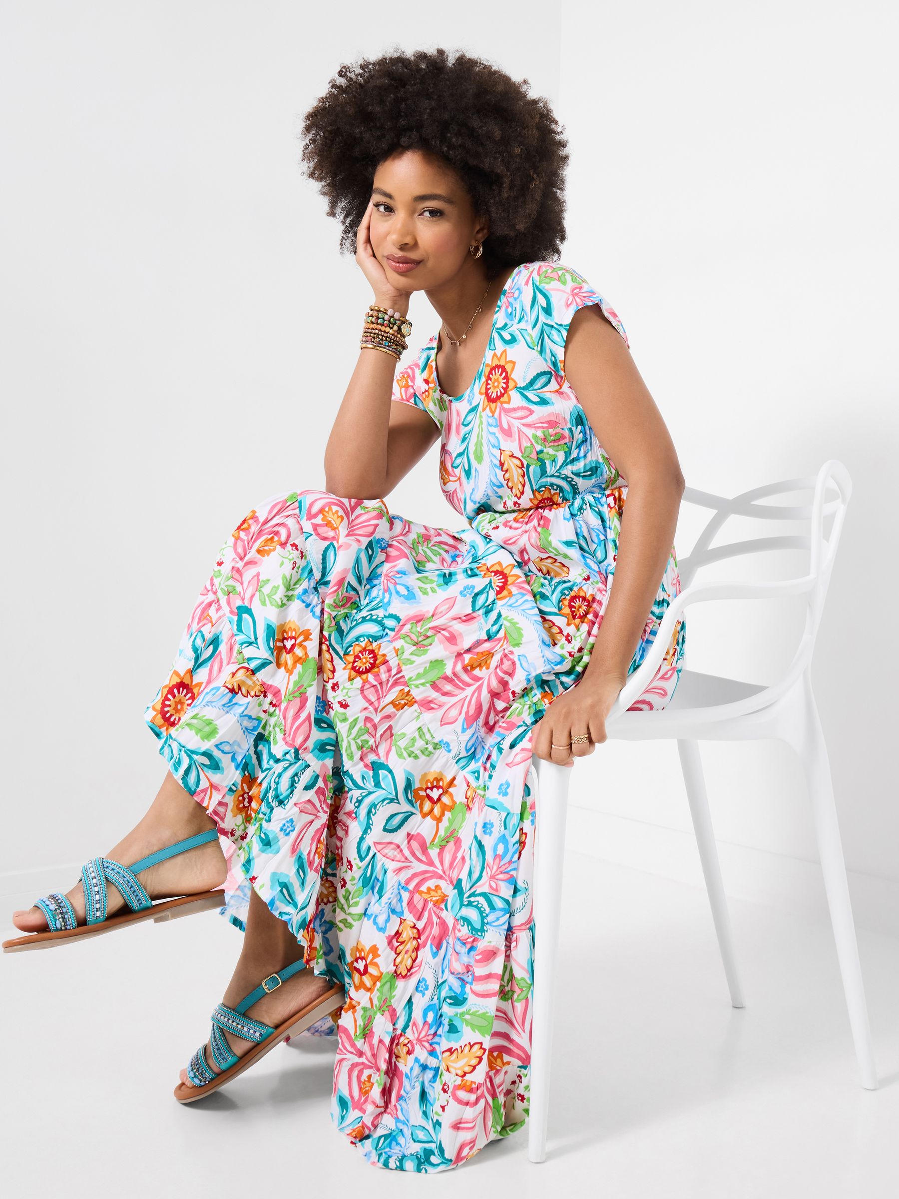 Joe Browns Women's Blue Daydreamer Crinkle Maxi Dress