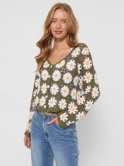 Joe Browns Green Darling Daisy Crochet Cardigan - Image 5 of 6