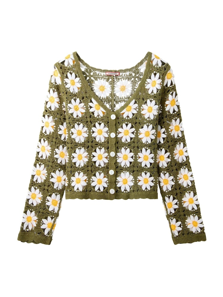 Joe Browns Green Darling Daisy Crochet Cardigan - Image 6 of 6 Joe Browns Green Darling Daisy Crochet Cardigan - Image 6 of 6