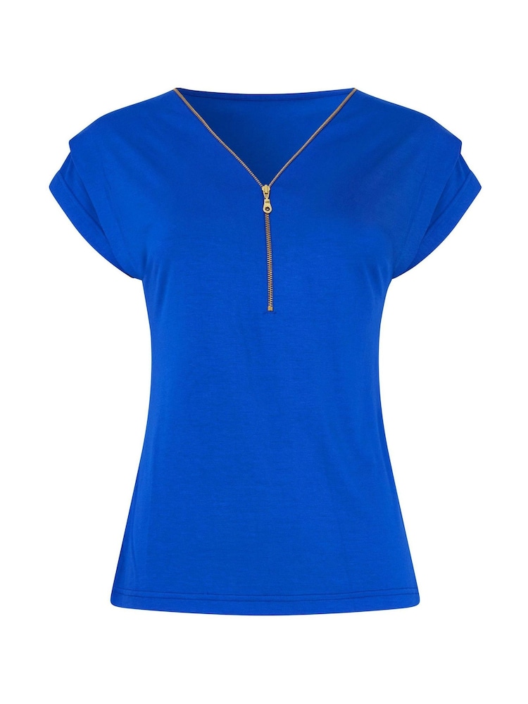 Joe Browns Blue Summer Zip Front Top - Image 5 of 5