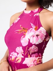 Joe Browns Pink Lulu Floral Halter Neck Dress - Image 3 of 6