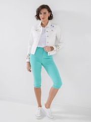 Joe Browns Blue Spring Gardens Green Capri Trousers - Image 3 of 5