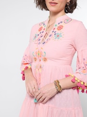 Joe Browns Pink Delightful Doby Tunic Dress - Image 2 of 6