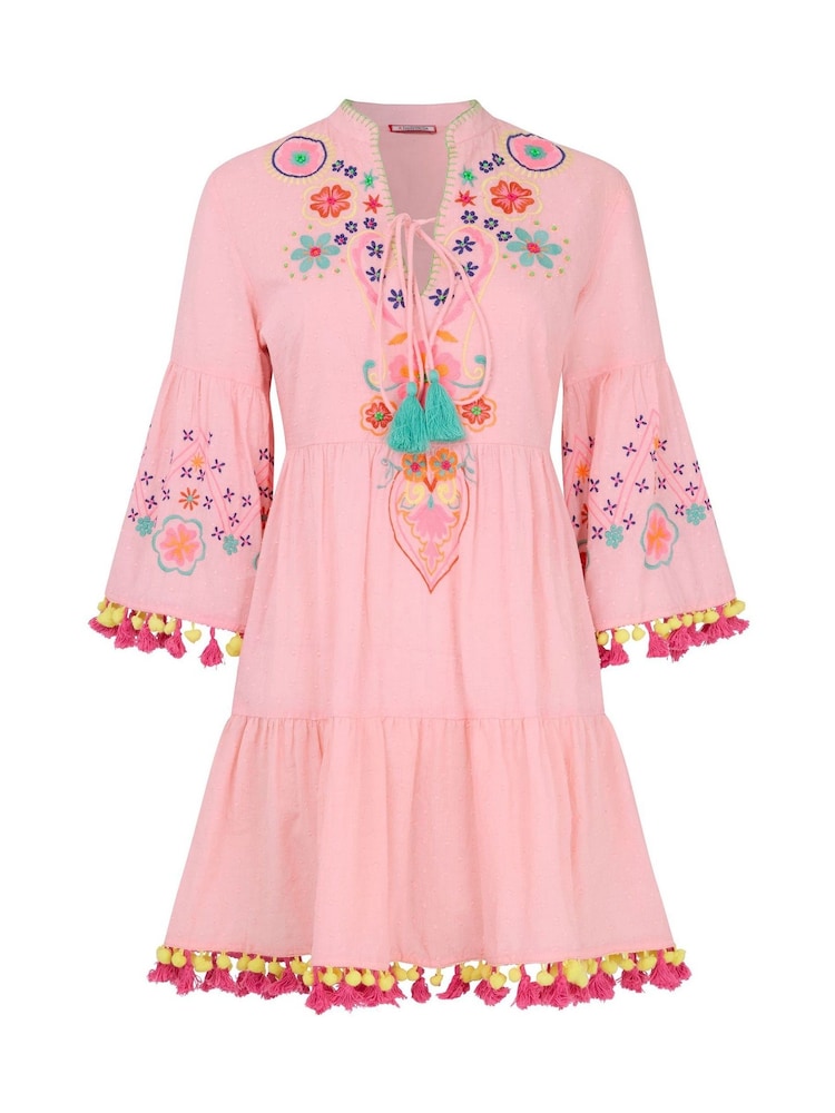 Joe Browns Pink Delightful Doby Tunic Dress - Image 6 of 6