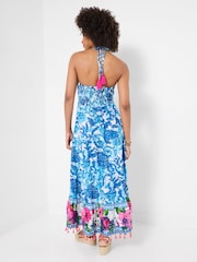 Joe Browns Blue Arabella Sequin and Embroidered Maxi Dress - Image 4 of 6