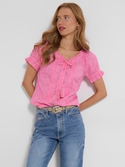 Joe Browns Pink Beautiful Broderie Top - Image 1 of 5