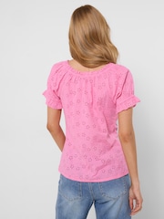 Joe Browns Pink Beautiful Broderie Top - Image 4 of 5