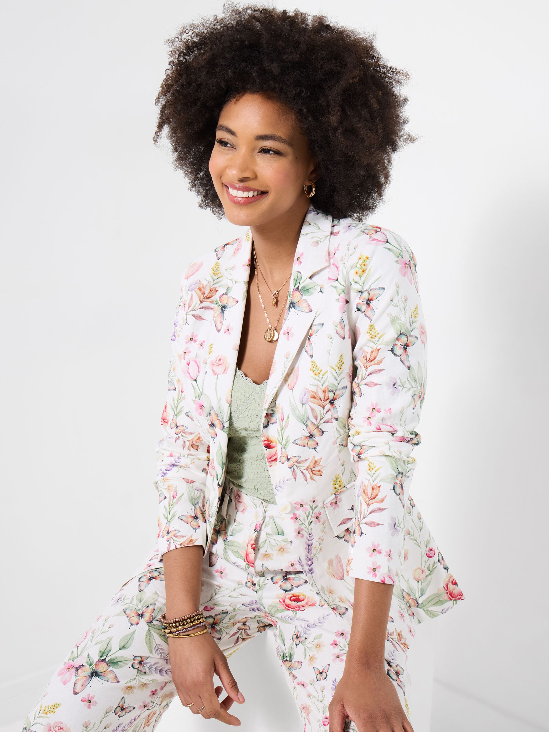 Buy Joe Browns White Beautiful Butterfly Linen Blend Jacket from