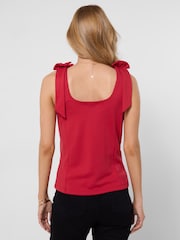Joe Browns Red Amelia Bow Detail Sleeveless Top - Image 4 of 5