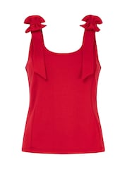 Joe Browns Red Amelia Bow Detail Sleeveless Top - Image 5 of 5