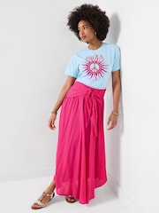 Joe Browns Pink Beach Days Tie Front Skirt - Image 5 of 6