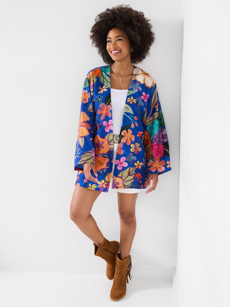 Joe Browns Blue Midnight Garden Embroidered Kimono - Image 1 of 5 Joe Browns Blue Midnight Garden Embroidered Kimono - Image 1 of 5