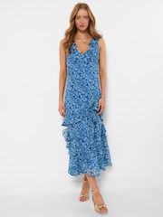 Joe Browns Blue Marcella Frill Dress - Image 2 of 6
