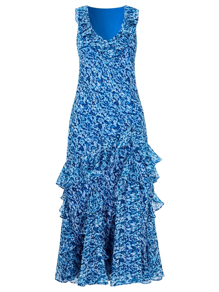 Joe Browns Blue Marcella Frill Dress - Image 6 of 6
