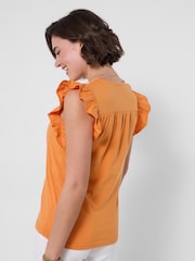 Joe Browns Orange Nina Embroidered Jersey Top - Image 4 of 5
