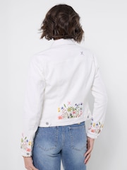 Joe Browns White Spring Meadows Embroidered Denim Jacket - Image 4 of 6
