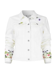 Joe Browns White Spring Meadows Embroidered Denim Jacket - Image 5 of 6