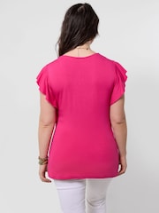 Joe Browns Pink Emily Embroidered Jersey Top - Image 5 of 6