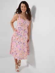 Joe Browns Pink Bella Linen Blend Dress - Image 1 of 6