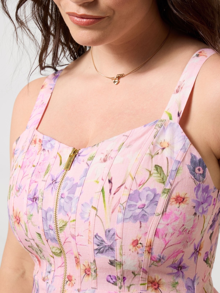 Joe Browns Pink Bella Linen Blend Dress - Image 2 of 6
