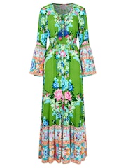 Joe Browns Green Summer Carnival Printed Maxi Dress - Image 6 of 6