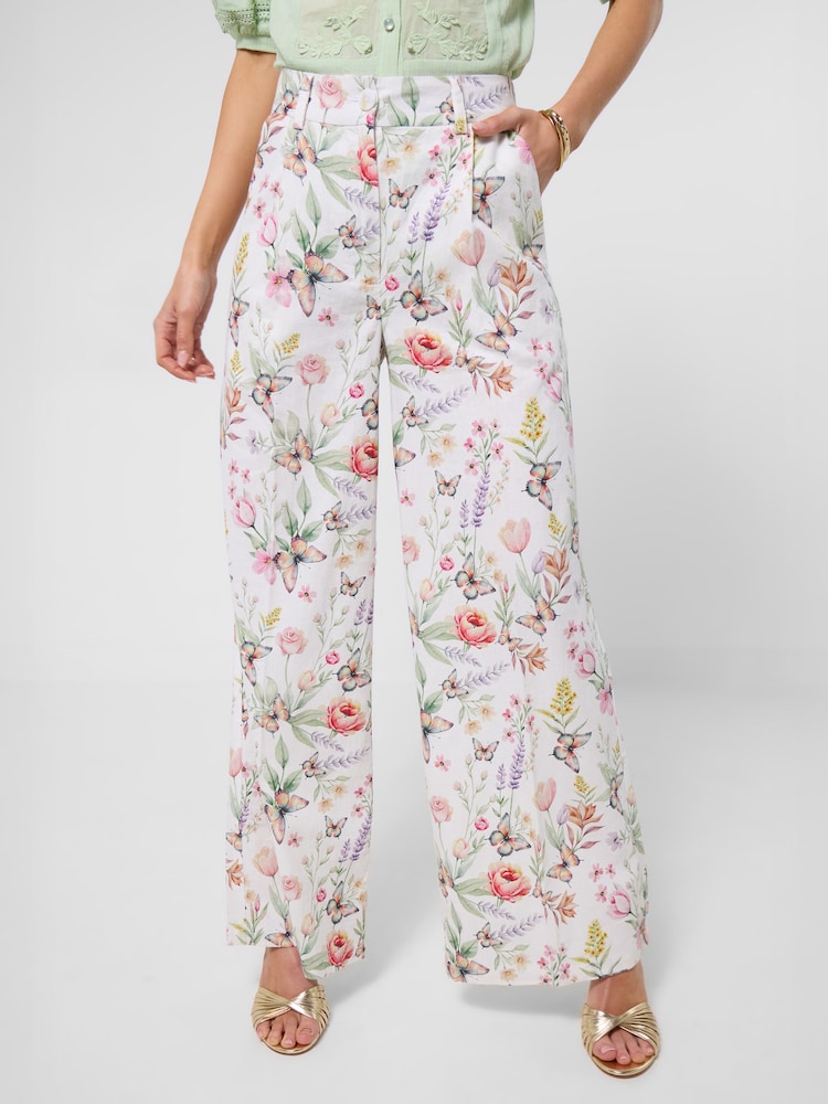 Joe Browns Beautiful Butterfly Linen Blend Trousers - Image 2 of 6