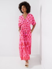 Joe Browns Pink Perfect Palms Maxi Dress - Image 2 of 6