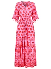 Joe Browns Pink Perfect Palms Maxi Dress - Image 6 of 6
