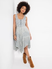 Joe Browns Grey Evie Jacquard And Embroidered Dress - Image 1 of 5