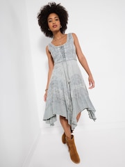 Joe Browns Grey Evie Jacquard And Embroidered Dress - Image 2 of 5