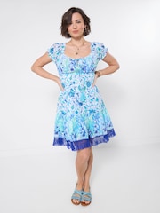 Joe Browns Blue Ocean Sequin and Embroidered Dress - Image 1 of 6