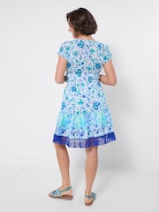 Joe Browns Blue Ocean Sequin and Embroidered Dress - Image 3 of 6