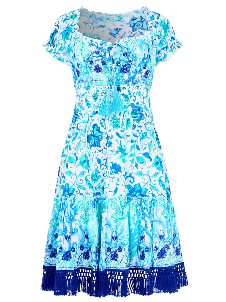 Joe Browns Blue Ocean Sequin and Embroidered Dress - Image 6 of 6