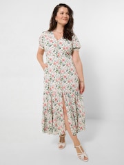 Joe Browns White Penelope Printed Crinkle Dress - Image 2 of 6