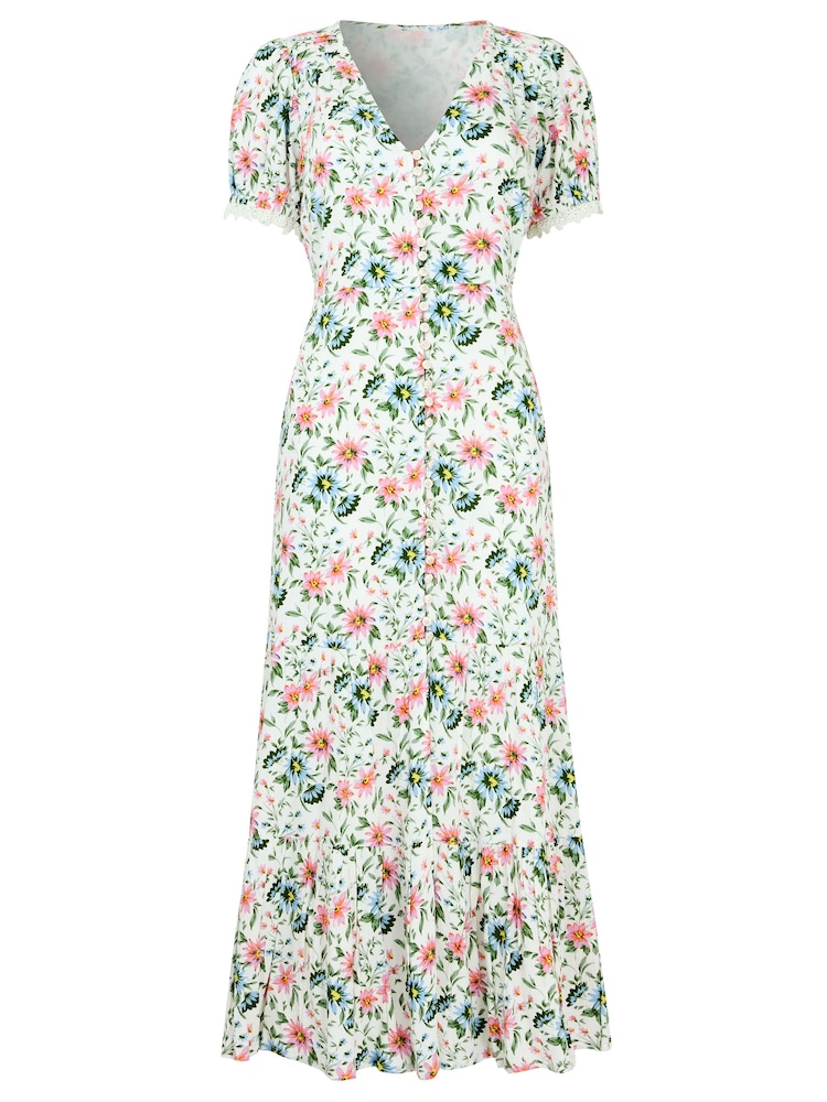 Joe Browns White Penelope Printed Crinkle Dress - Image 6 of 6
