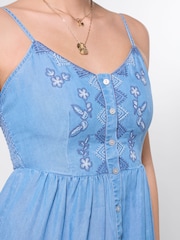 Joe Browns Blue Ellie Embroidered Denim Dress - Image 2 of 5