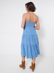 Joe Browns Blue Ellie Embroidered Denim Dress - Image 4 of 5