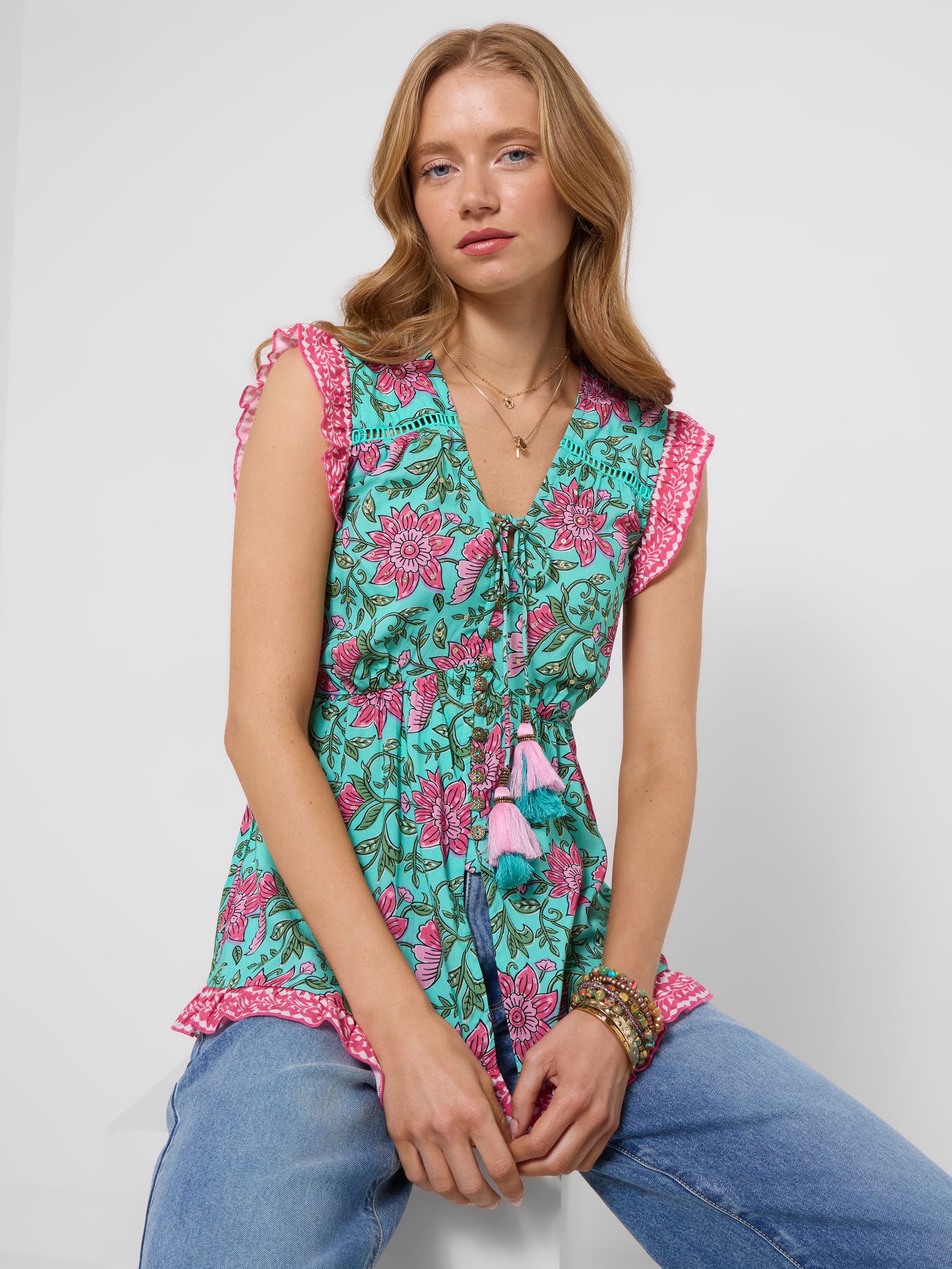 Joe Browns Women's Blue Summer Days Printed Top