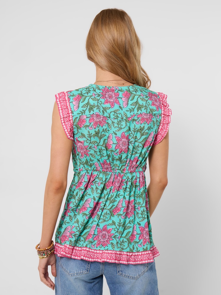 Joe Browns Blue Summer Days Printed Top - Image 2 of 5