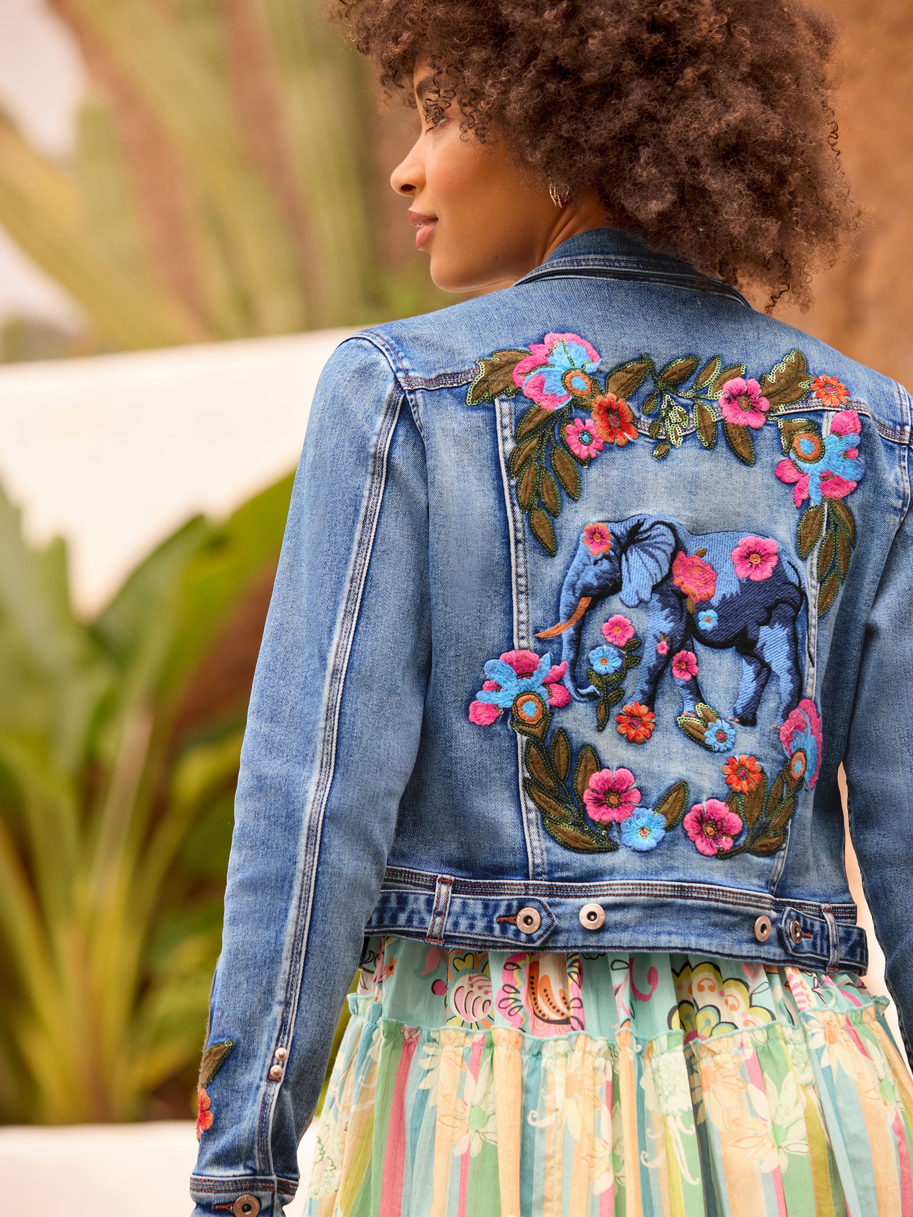 Buy Joe Browns Blue Enchanting Embroidered Elephant Denim Jacket