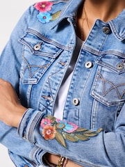 Joe Browns Blue Enchanting Embroidered Elephant Denim Jacket - Image 3 of 6