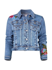 Joe Browns Blue Enchanting Embroidered Elephant Denim Jacket - Image 6 of 6