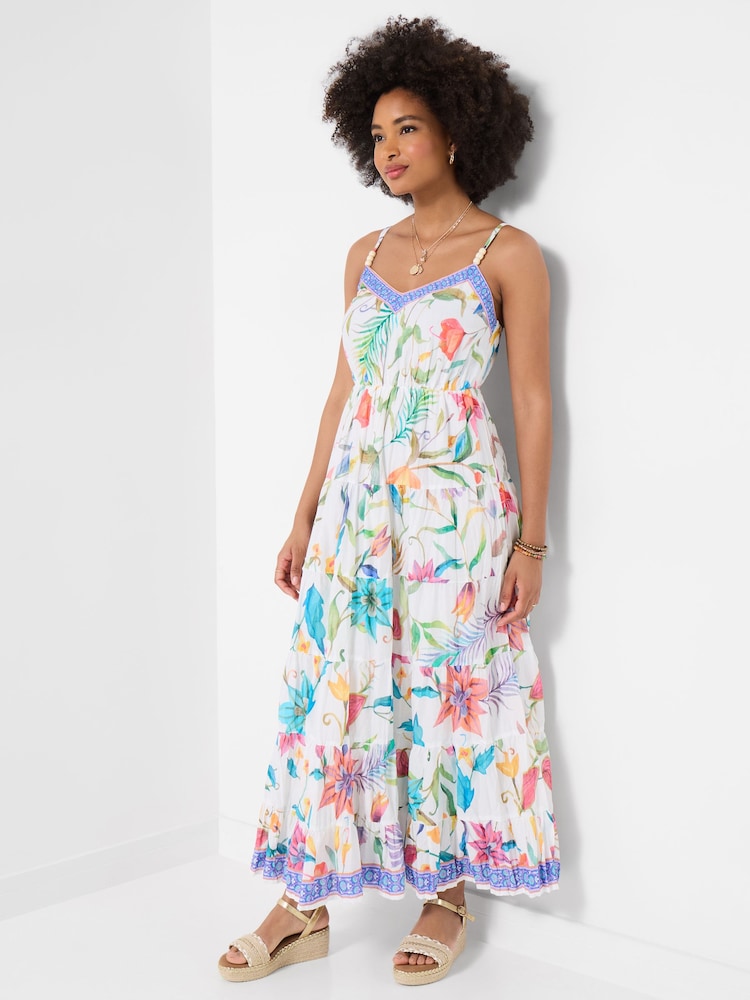 Joe Browns White Beautiful Border Maxi Dress - Image 1 of 5