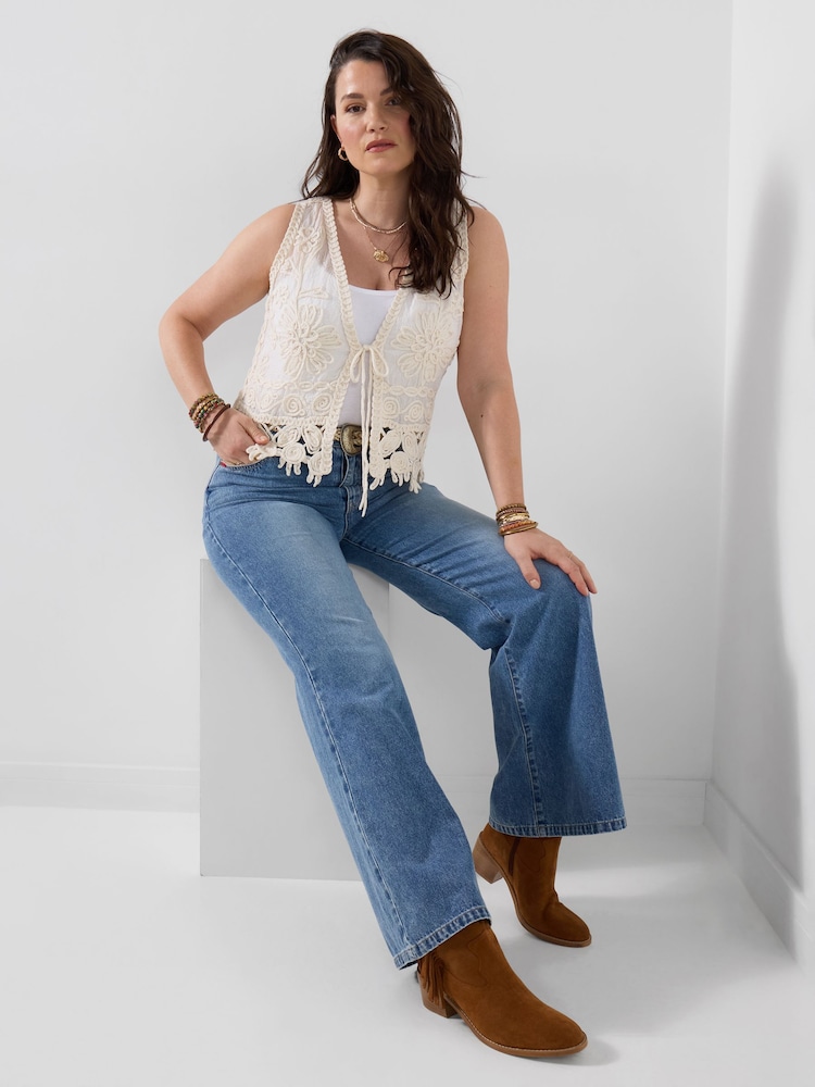 Joe Browns White Boho Vibes Waistcoat - Image 2 of 6 Joe Browns White Boho Vibes Waistcoat - Image 2 of 6